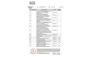 環(huán)保測試報(bào)告 PFAS CANEC25009106005